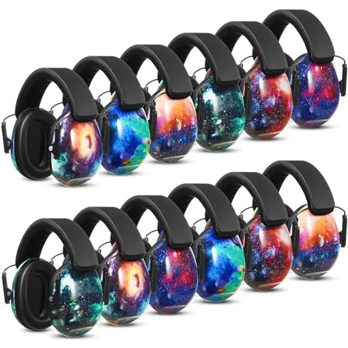 Amylove 12-pack of starry sky pattern kids ear protection muffs