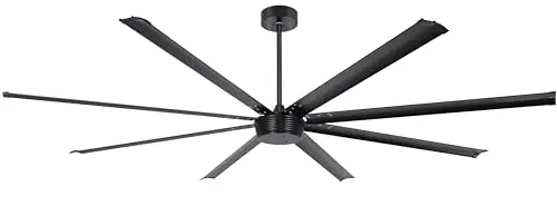 Ohniyou 96-inch black industrial ceiling fan with eight metal blades