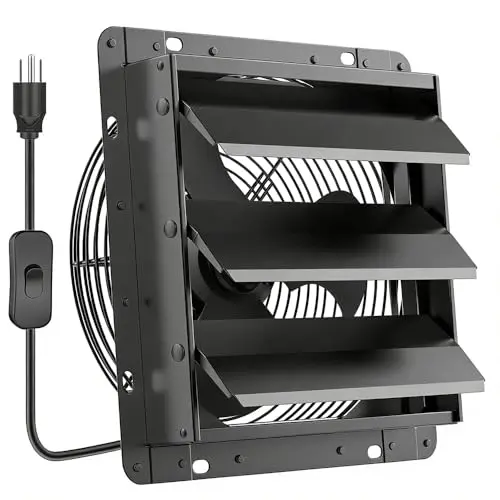 HG Power 10-inch shutter exhaust fan for garage or chicken coop