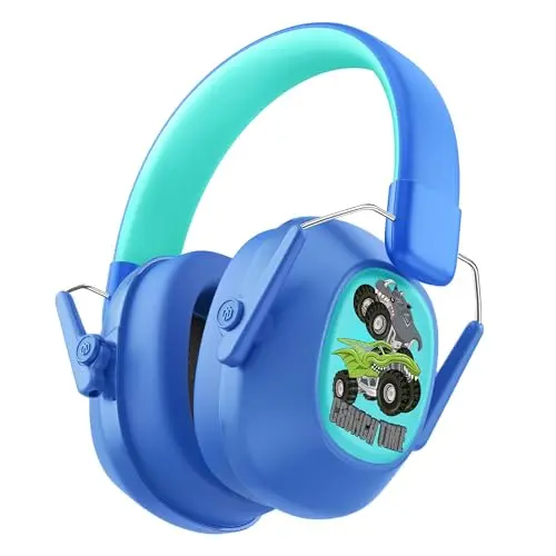 ICLEVER Monster Truck Blue kids noise cancelling earmuffs with high SNR