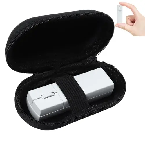 Elec Space white mini finger mouse with its charging case