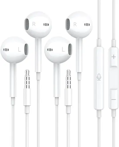 Two-pack of MFi certified 3.5mm wired earbuds for Apple devices