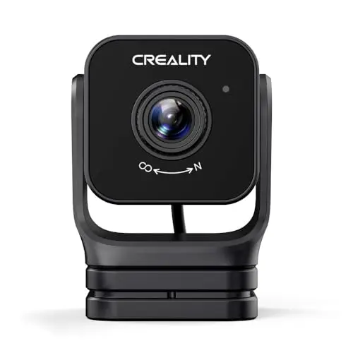 Creality Nebula camera with adjustable focus lens, shown on a Creality 3D printer.