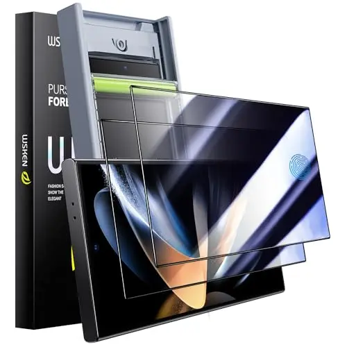 WSKEN 24 Anti-Spy privacy tempered glass screen protector for Samsung Galaxy S24 Ultra.