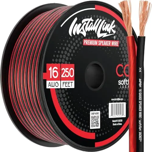 Install Link 16-gauge red and black speaker wire 250-foot spool