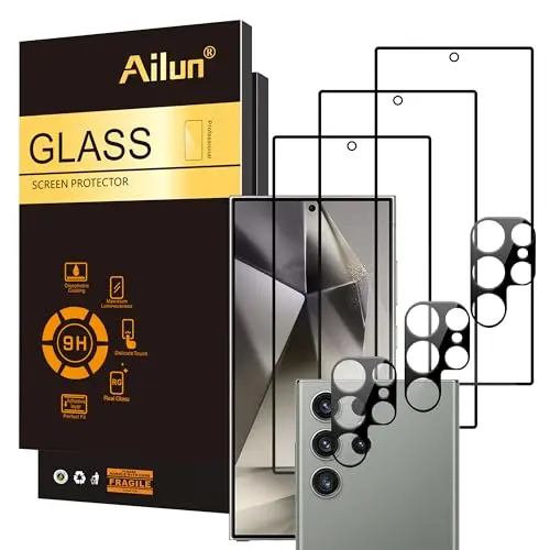 Ailun 3-pack screen protector and 3-pack camera lens protector for Samsung Galaxy S24 Ultra