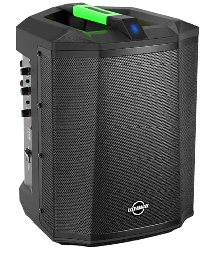 LOTAWAY Y1X-120 portable speaker with shoulder bag in an outdoor setting
