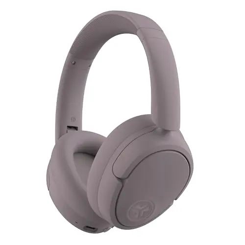JLab JBuds Lux ANC over-ear headphones in mauve with cloud foam cushions