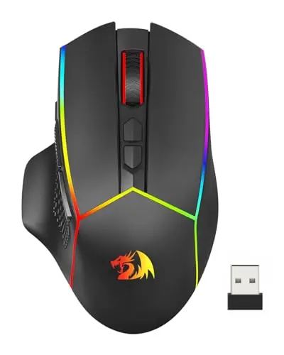 Redragon M814 black wireless gaming mouse with RGB lighting