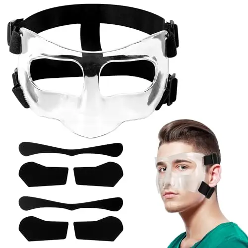 Transparent adjustable nose guard with padding by NQEUEPN