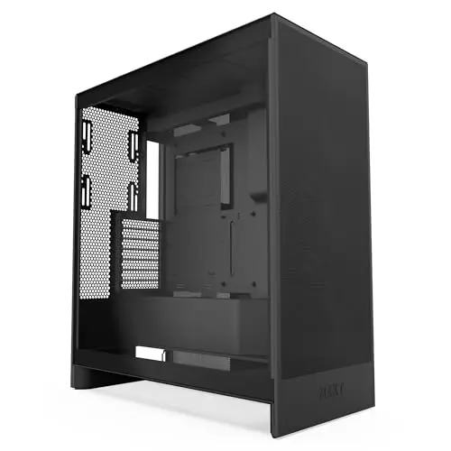 NZXT H7 Flow 2024 black mid-tower case highlighting bottom fan mounts