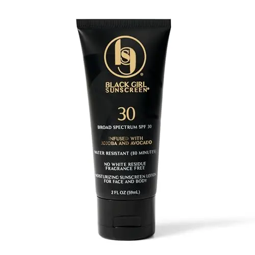Black Girl Sunscreen SPF 30 travel size bottle with no white cast formula