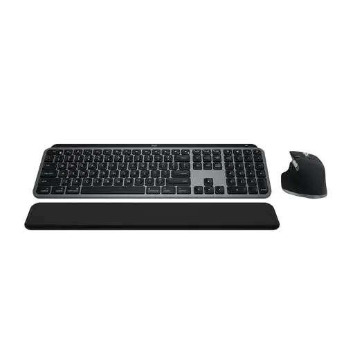 Logitech MX Keys S keyboard and MX Master 3S mouse in Space Grey for Mac