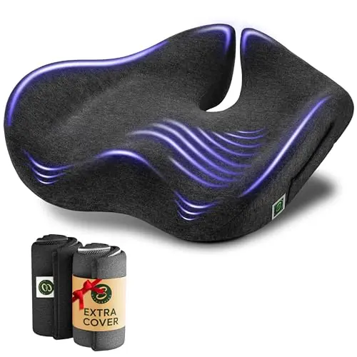 SitCushion Extra Large Memory Foam Seat Cushion with spare cover
