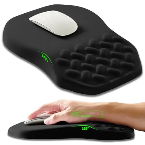 Armanza ergonomic slope mouse pad wrist support with cross massage beads