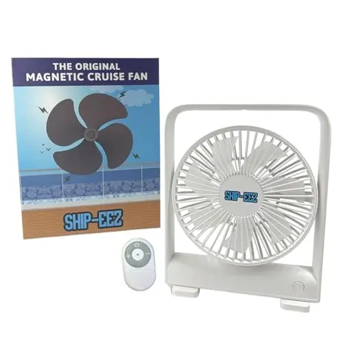 SAILPAK white magnetic fan hanging from a metal ceiling