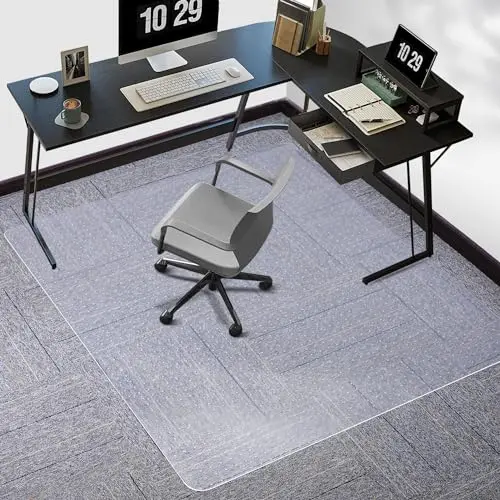 Tydle large clear vinyl chair mat for carpeted floors