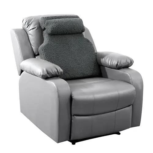 HOMBYS sherpa fleece lumbar support pillow with headrest