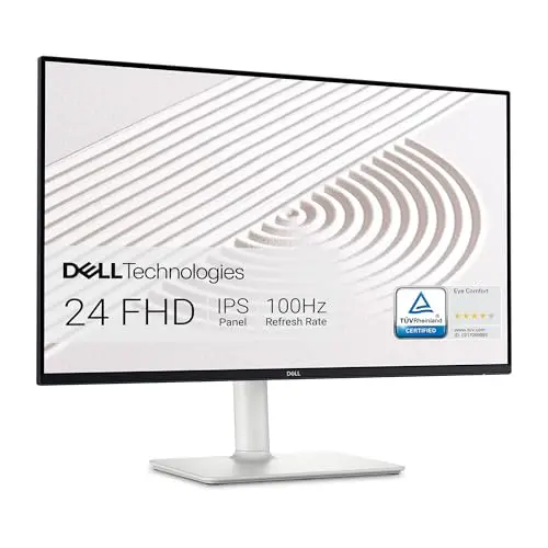 Dell S2425HS 23.8-inch white monitor on a desk