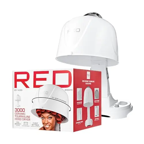 Red by Kiss 3000 ceramic tourmaline professional hooded hair dryer
