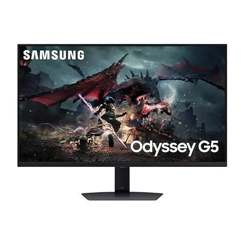 Samsung 32-inch Odyssey QHD gaming monitor with adjustable stand