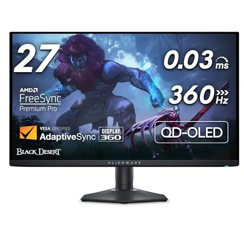 Alienware 27-inch QD-OLED gaming monitor with 360Hz refresh rate