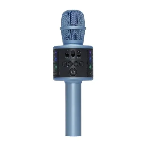 Core Innovations wireless Bluetooth karaoke microphone with LED lights and recording function