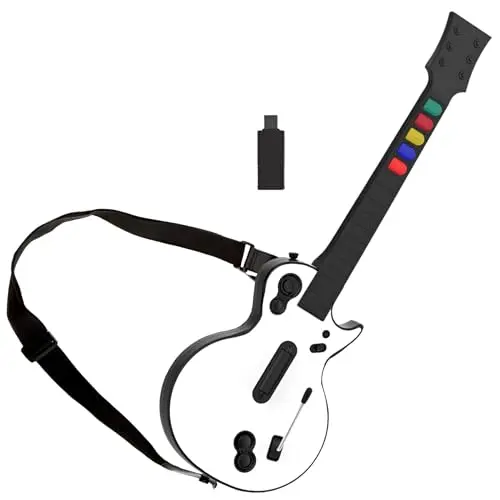 NBCP white wireless guitar controller with dongle for PC and PS3