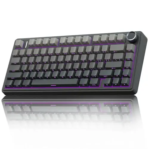AULA F75 Pro 75% layout wireless mechanical keyboard with knob and RGB lighting.