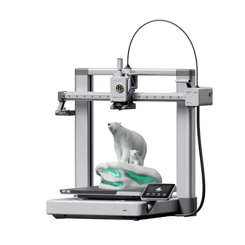Bambu Lab A1 3D printer with multi-color AMS lite system on a workbench