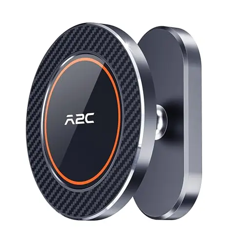 A2C iron gray aluminum alloy magnetic phone holder for MagSafe iPhones on golf cart