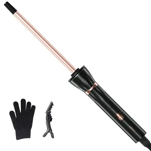 Hahahope 9mm tiny ceramic curling wand in rose gold