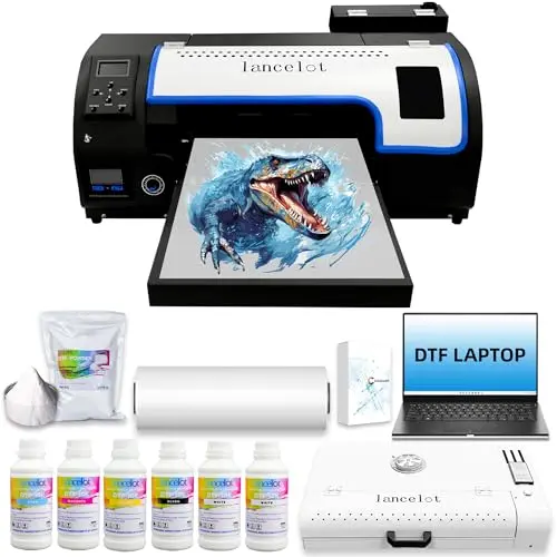 Lancelot M1630 Pro DTF printer bundle with laptop and oven