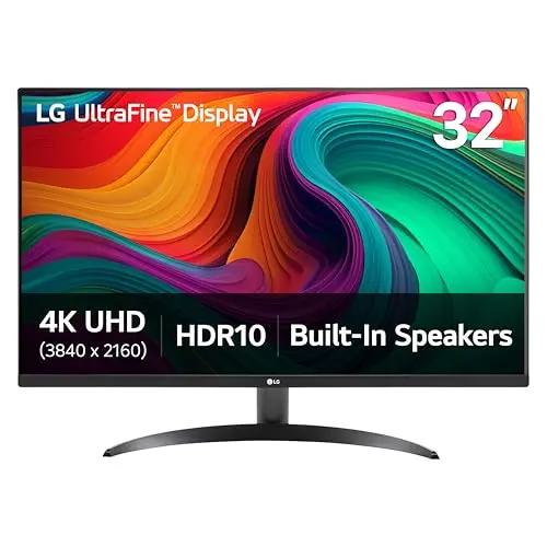 LG 32UR500K-B black 32-inch 4K monitor with a matte screen