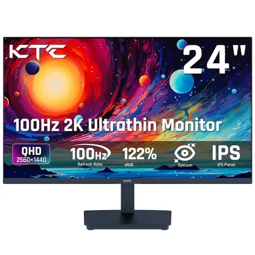 KTC 24-inch QHD IPS computer monitor with thin bezels