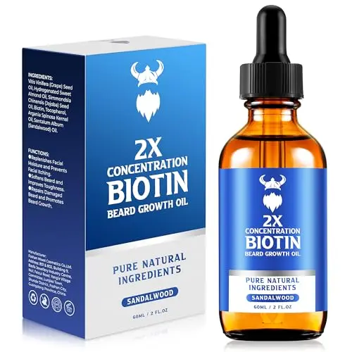 MistySprite 2X Concentration Biotin Beard Oil bottle with dropper