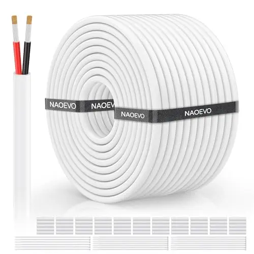 NAOEVO 100ft spool of white 14 gauge tinned copper stranded cable