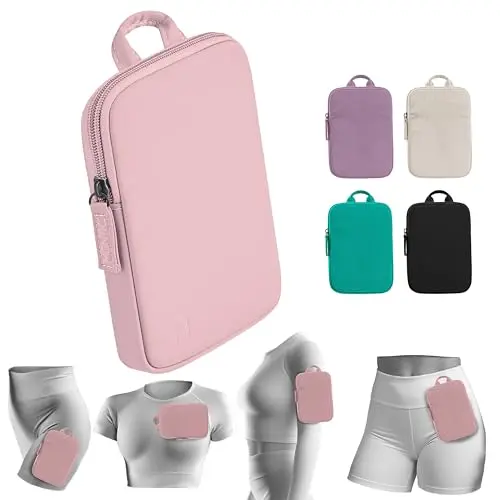 MGNTIC magnetic phone pouch attached to the thigh of a pair of leggings, showing its sleek, strap-free design.