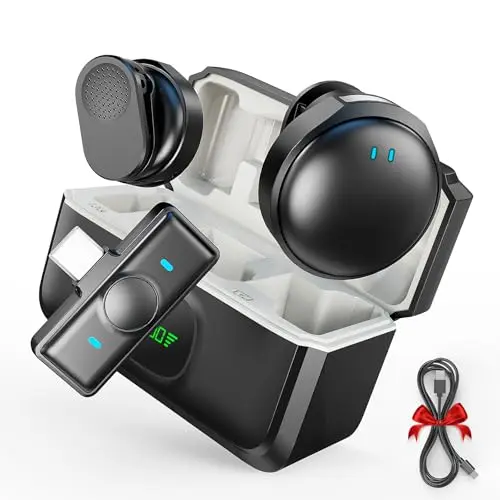 HHD M10 wireless lavalier microphone with charging case