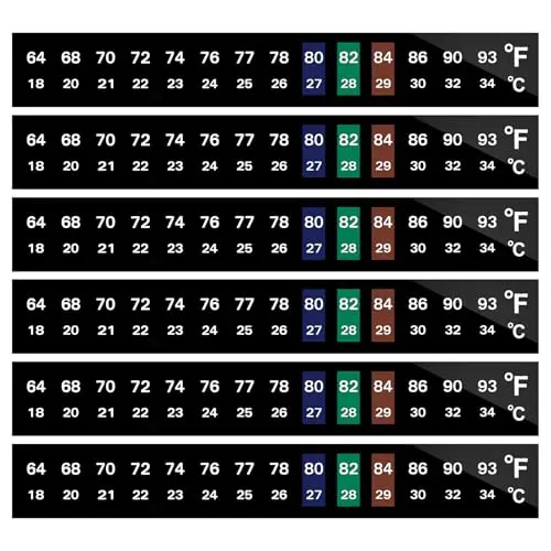 AQUANEAT six-pack of adhesive aquarium thermometer strips