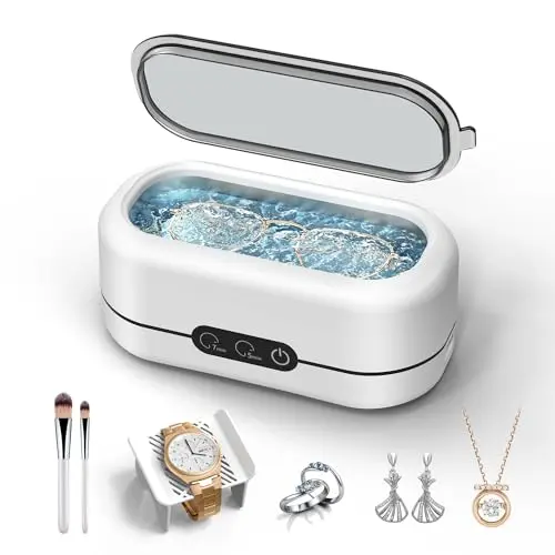 BYASKZIV small black ultrasonic cleaner with stainless steel tank and touch button