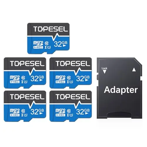 TOPESEL 5-pack of 32GB Micro SD cards for security cameras
