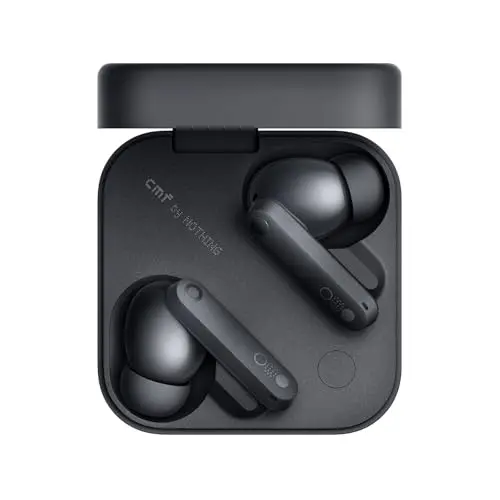 CMF Buds Pro 2 wireless earbuds in dark grey case with physical dial