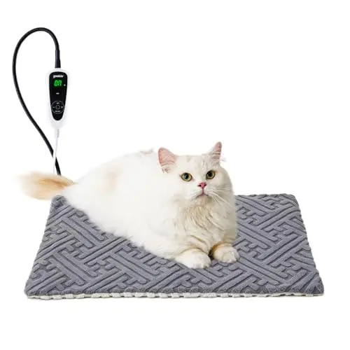 ZOMISIA grey square heated pad for cats and small dogs