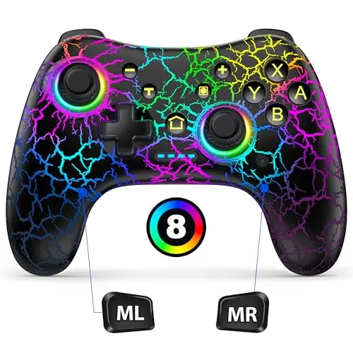 Gammeefy Hall Effect Switch Pro Controller with customizable LED lighting