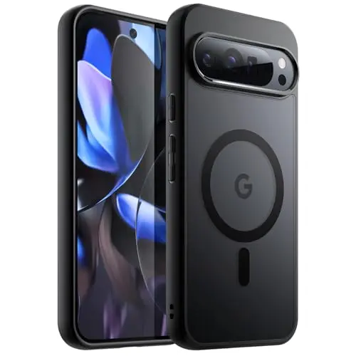 JETech Translucent Matte Magnetic Case for Google Pixel 9 Pro in black