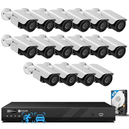 4COVR 16-channel security system with 16x 5MP bullet cameras