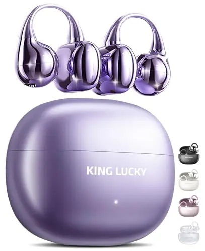 King Lucky Gen 3 purple open-ear clip-on wireless earbuds