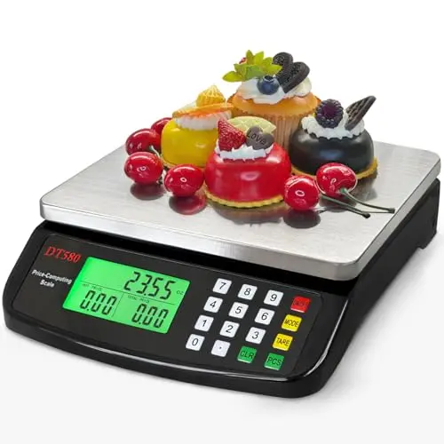 MOCCO large black digital kitchen and price computing scale