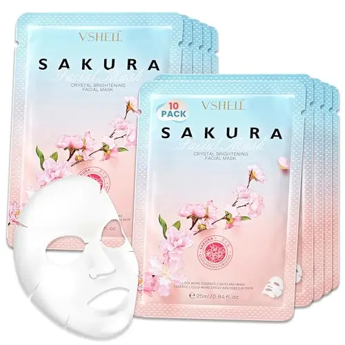 VSHELL brightening face sheet mask with sakura extract and arbutin